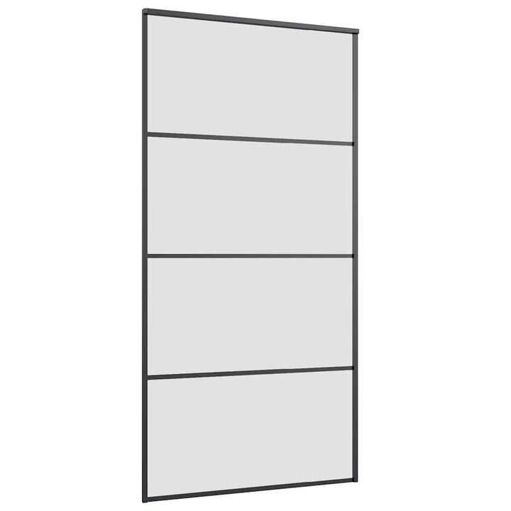 skydedør med hardwaresæt 102,5x205 cm sikkerhedsglas aluminium