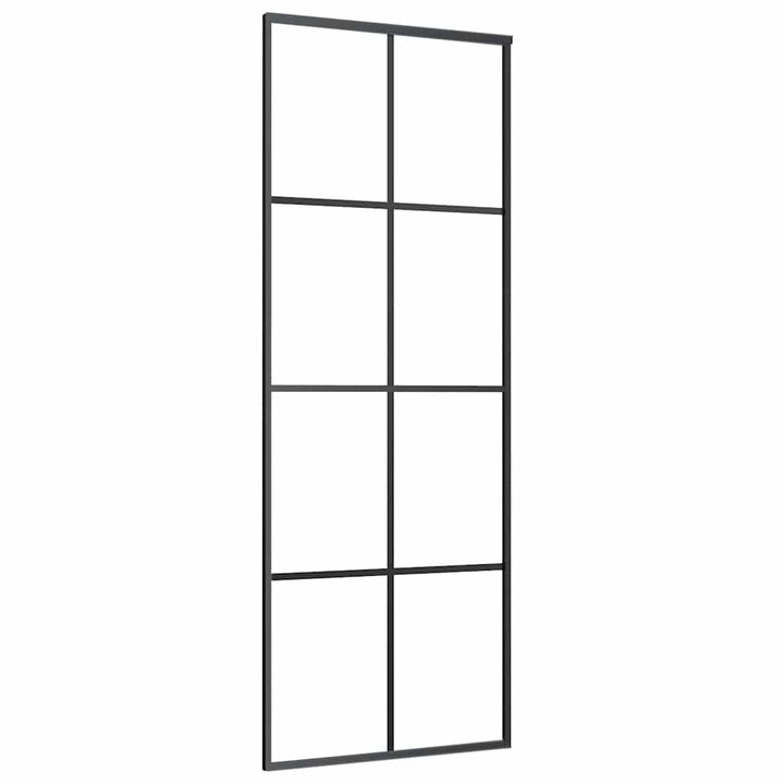 skydedør med hardwaresæt 76x205 cm sikkerhedsglas aluminium