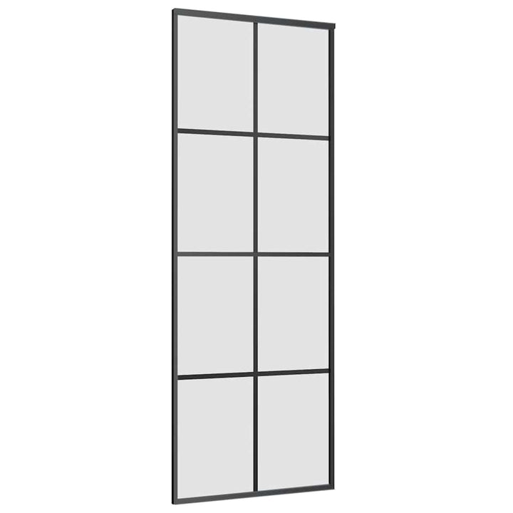 skydedør med hardwaresæt 76x205 cm sikkerhedsglas aluminium