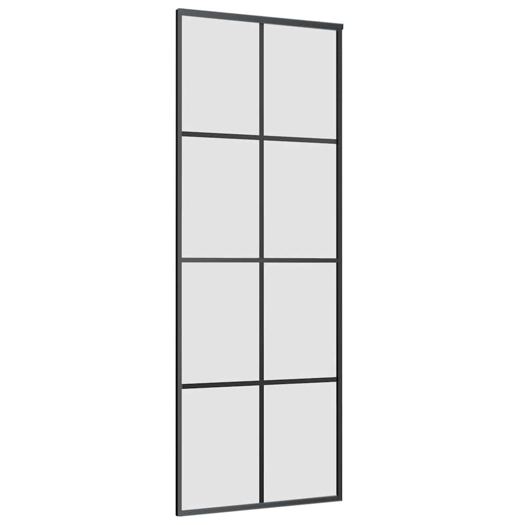 skydedør med hardwaresæt 76x205 cm sikkerhedsglas aluminium