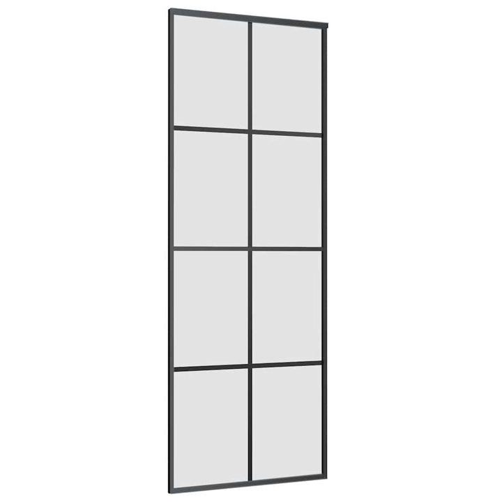 skydedør med hardwaresæt 76x205 cm sikkerhedsglas aluminium