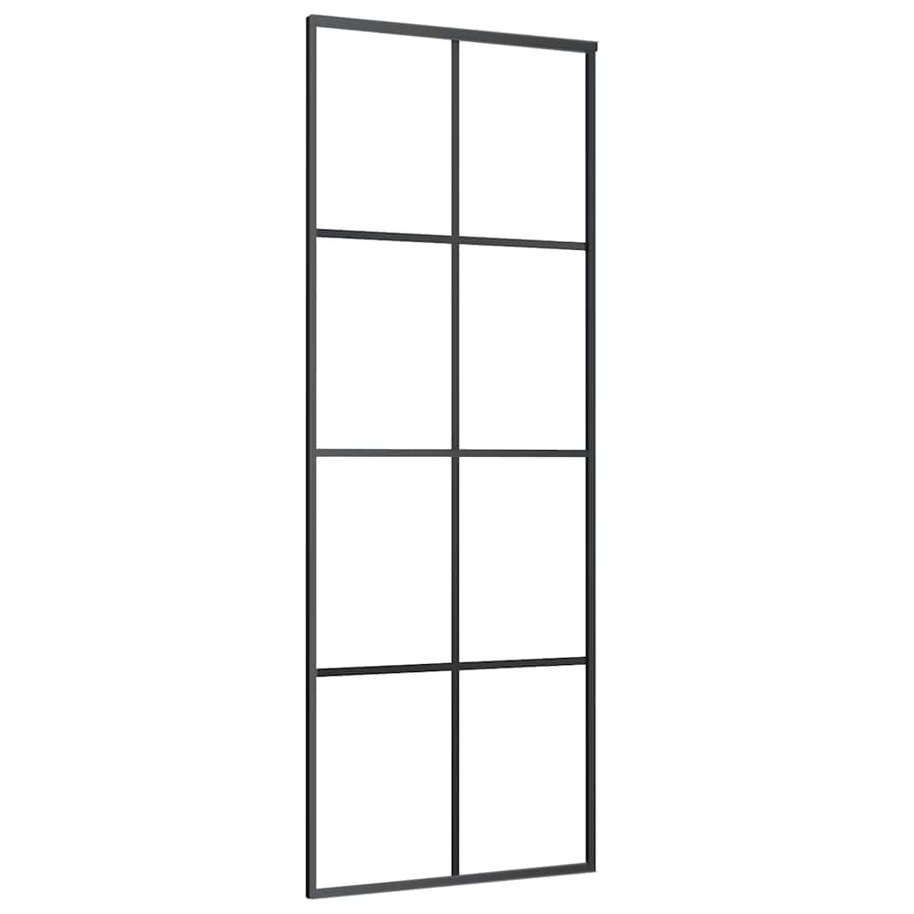 skydedør med hardwaresæt 76x205 cm sikkerhedsglas aluminium