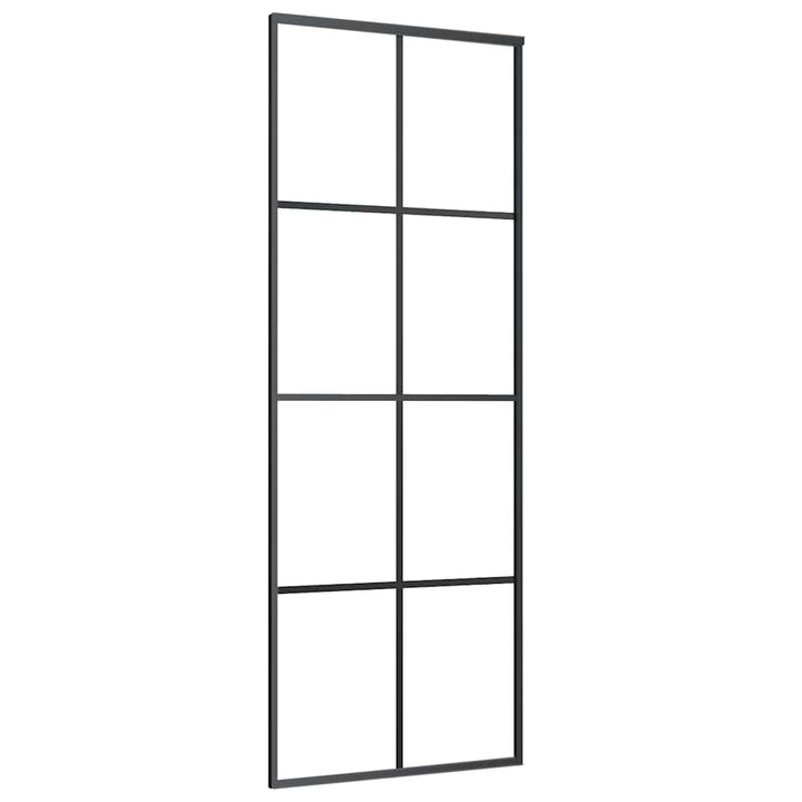 skydedør med hardwaresæt 76x205 cm sikkerhedsglas aluminium
