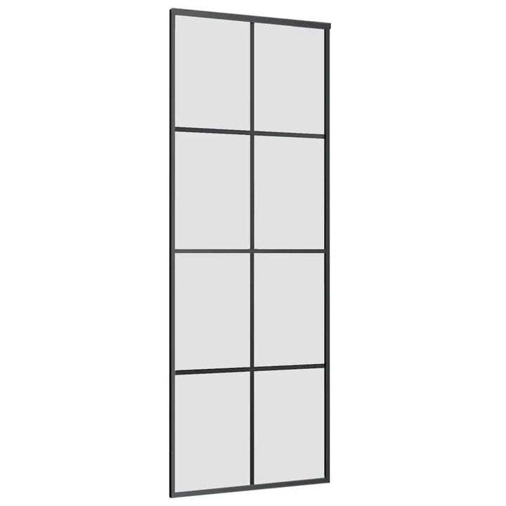 skydedør med hardwaresæt 76x205 cm sikkerhedsglas aluminium