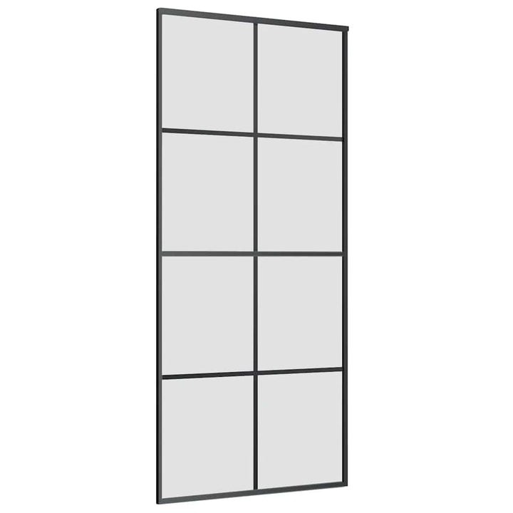 skydedør med hardwaresæt 90x205 cm sikkerhedsglas aluminium