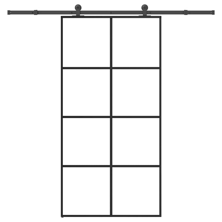 skydedør med hardwaresæt 102,5x205 cm sikkerhedsglas aluminium