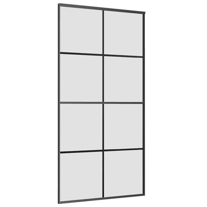 skydedør med hardwaresæt 102,5x205 cm sikkerhedsglas aluminium