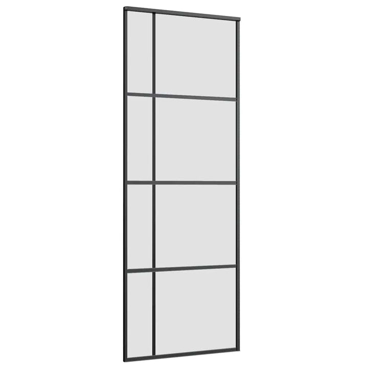 skydedør med hardwaresæt 76x205 cm sikkerhedsglas aluminium