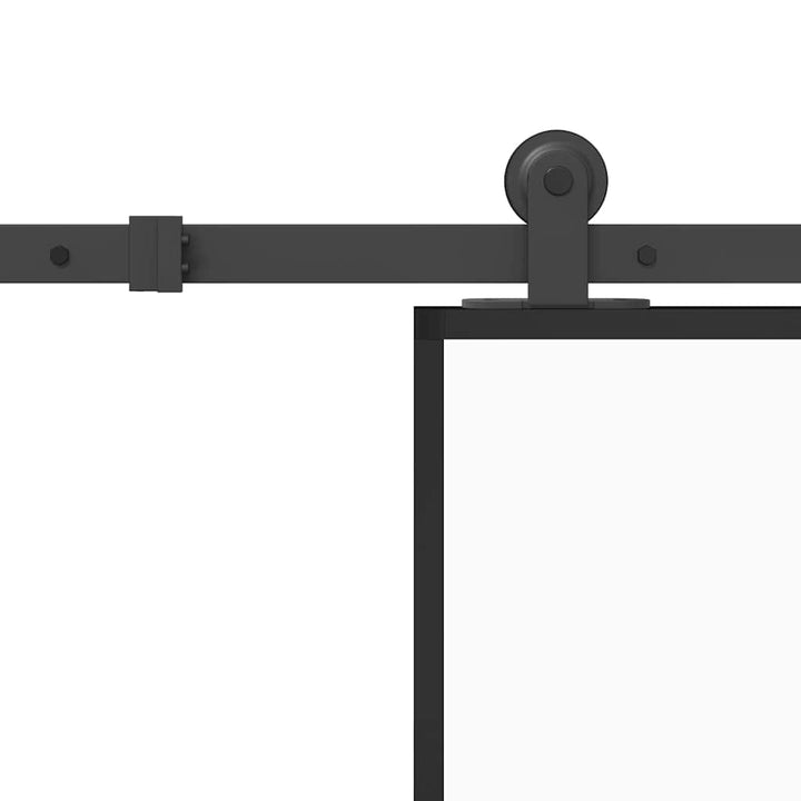 skydedør med hardwaresæt 76x205 cm sikkerhedsglas aluminium