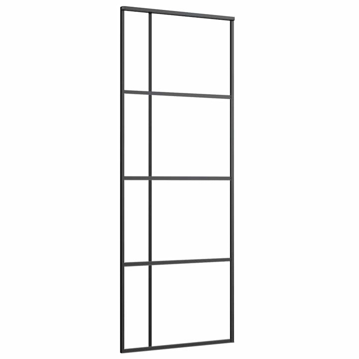 skydedør med hardwaresæt 76x205 cm sikkerhedsglas aluminium