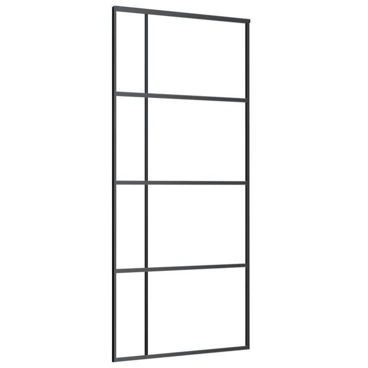 skydedør med hardwaresæt 90x205 cm sikkerhedsglas aluminium
