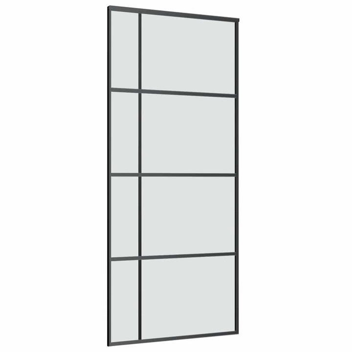 skydedør med hardwaresæt 90x205 cm sikkerhedsglas aluminium