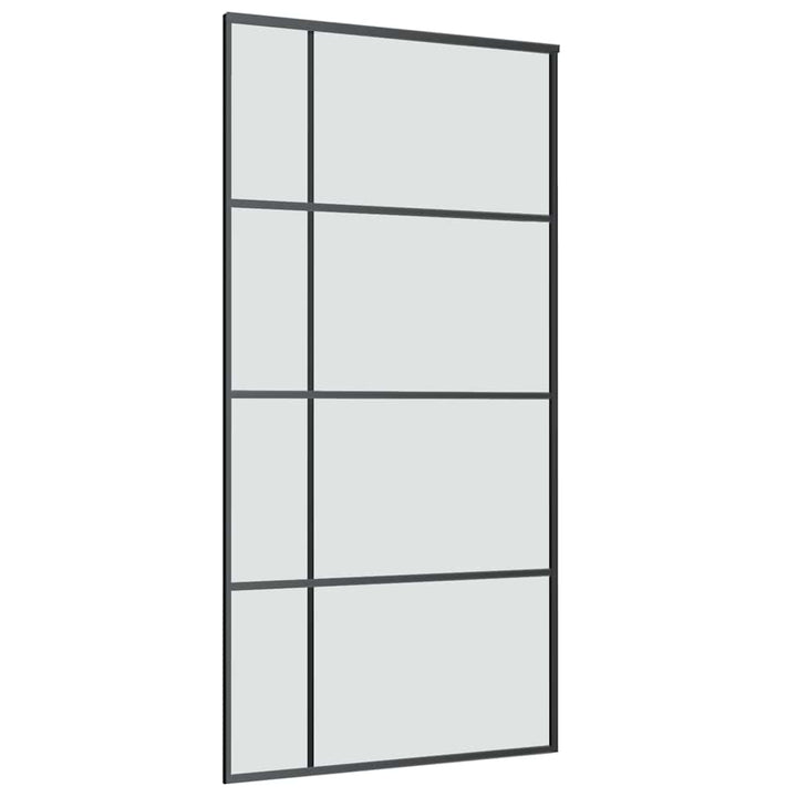 skydedør med hardwaresæt 102,5x205 cm sikkerhedsglas aluminium
