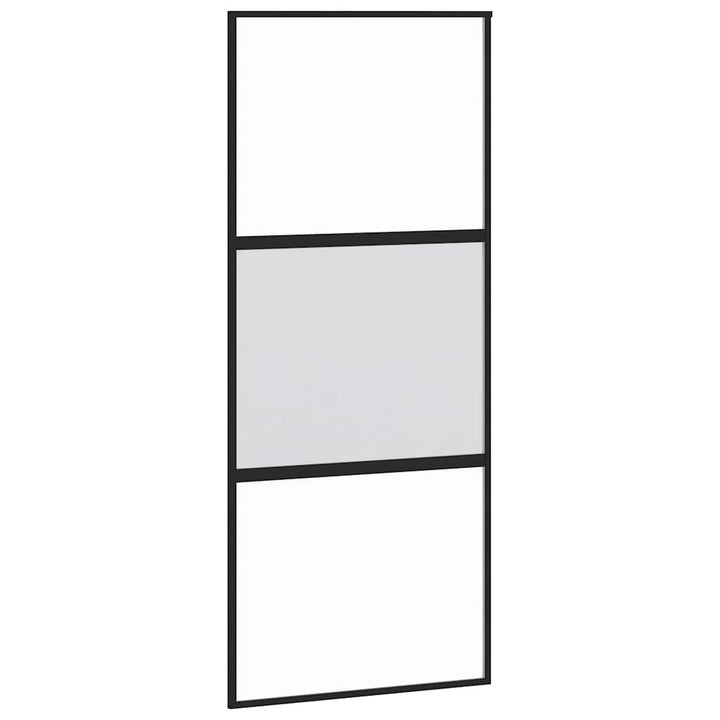 skydedør med hardwaresæt 90x205 cm hærdet glas og aluminium