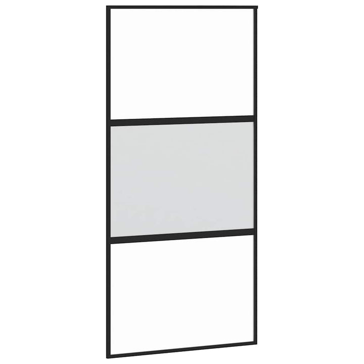 skydedør med hardwaresæt 102,5x205 cm hærdet glas og aluminium