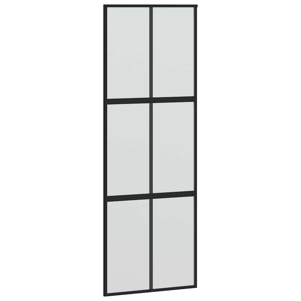 skydedør med hardwaresæt 90x205 cm hærdet glas og aluminium