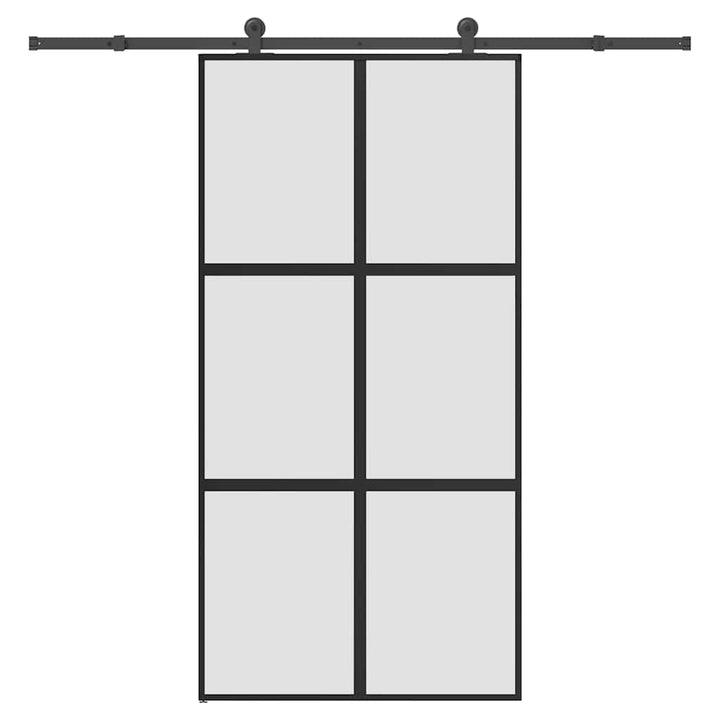 skydedør med hardwaresæt 102,5x205 cm hærdet glas og aluminium