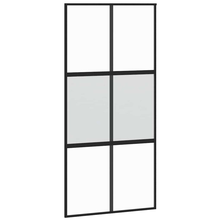skydedør med hardwaresæt 102,5x205 cm hærdet glas og aluminium