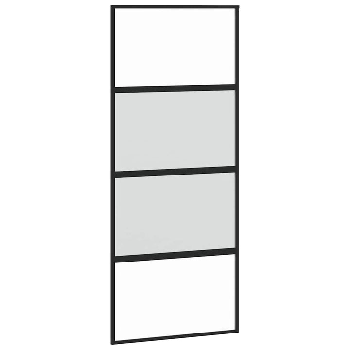 skydedør med hardwaresæt 90x205 cm hærdet glas og aluminium