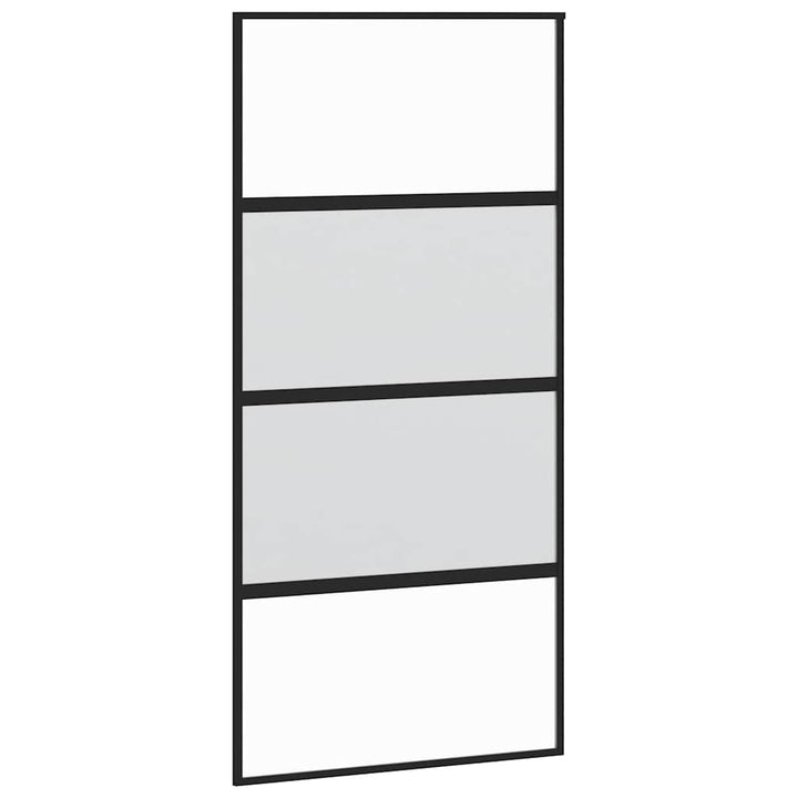 skydedør med hardwaresæt 102,5x205 cm hærdet glas og aluminium