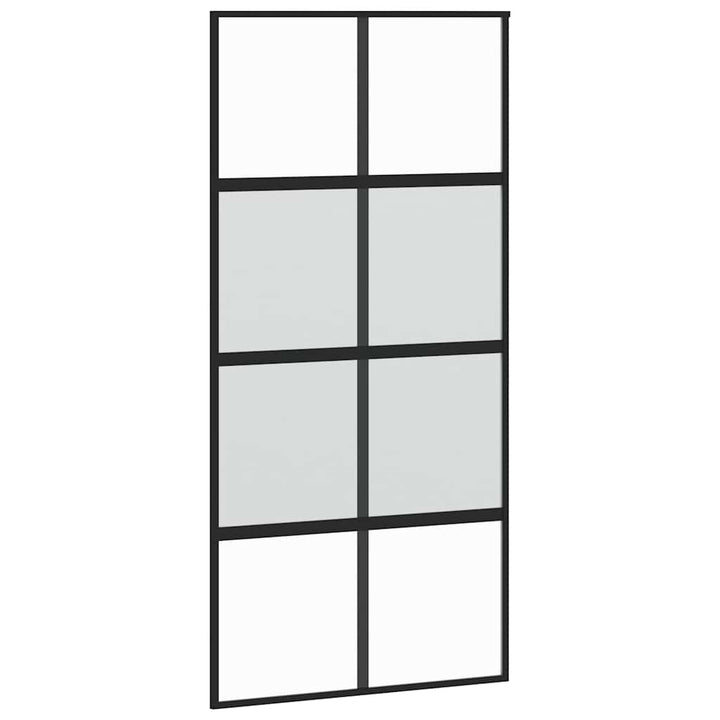 skydedør med hardwaresæt 90x205 cm hærdet glas og aluminium