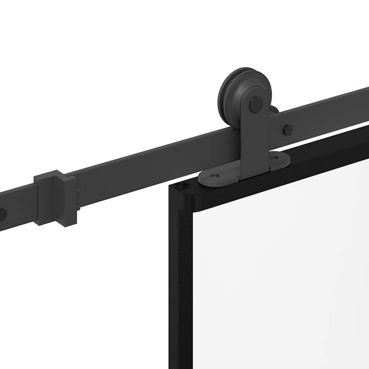 skydedør med hardwaresæt 90x205 cm hærdet glas og aluminium