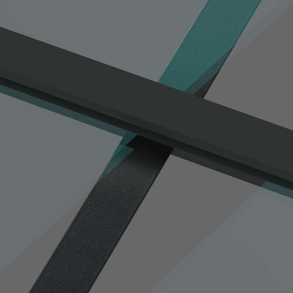 skydedør med hardwaresæt 76x205 cm hærdet glas og aluminium