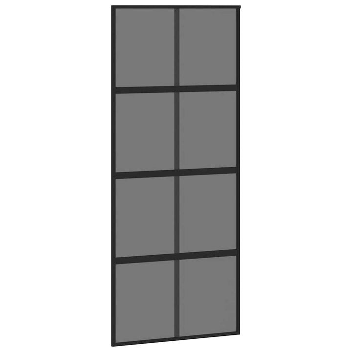 skydedør med hardwaresæt 90x205 cm hærdet glas og aluminium