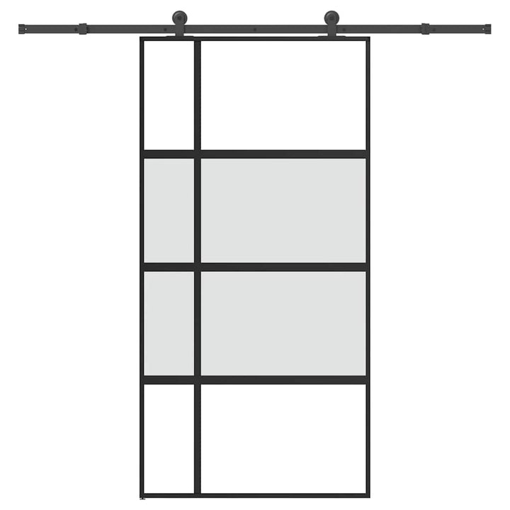 skydedør med hardwaresæt 102,5x205 cm hærdet glas og aluminium