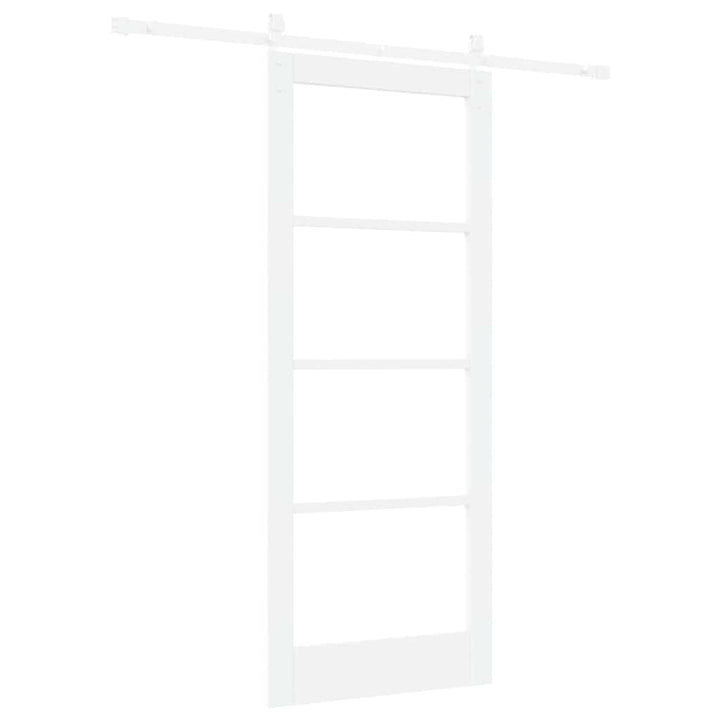 Skydedør ORKDAL Hvid 83 x 202 cm Massivt fyrretræ og glas