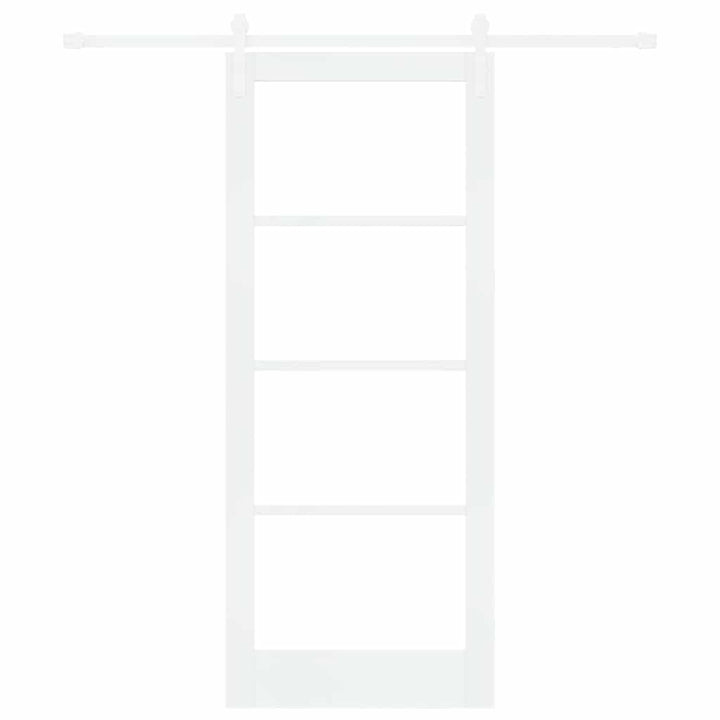 Skydedør ORKDAL Hvid 83 x 202 cm Massivt fyrretræ og glas