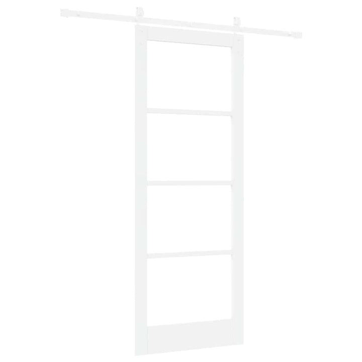 Skydedør ORKDAL Hvid 83 x 211 cm Massivt fyrretræ og glas