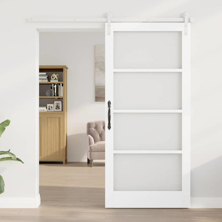 Skydedør ORKDAL Hvid 93 x 202 cm Massivt fyrretræ og glas