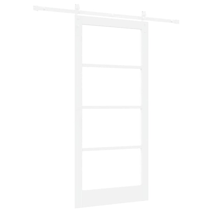 Skydedør ORKDAL Hvid 93 x 202 cm Massivt fyrretræ og glas