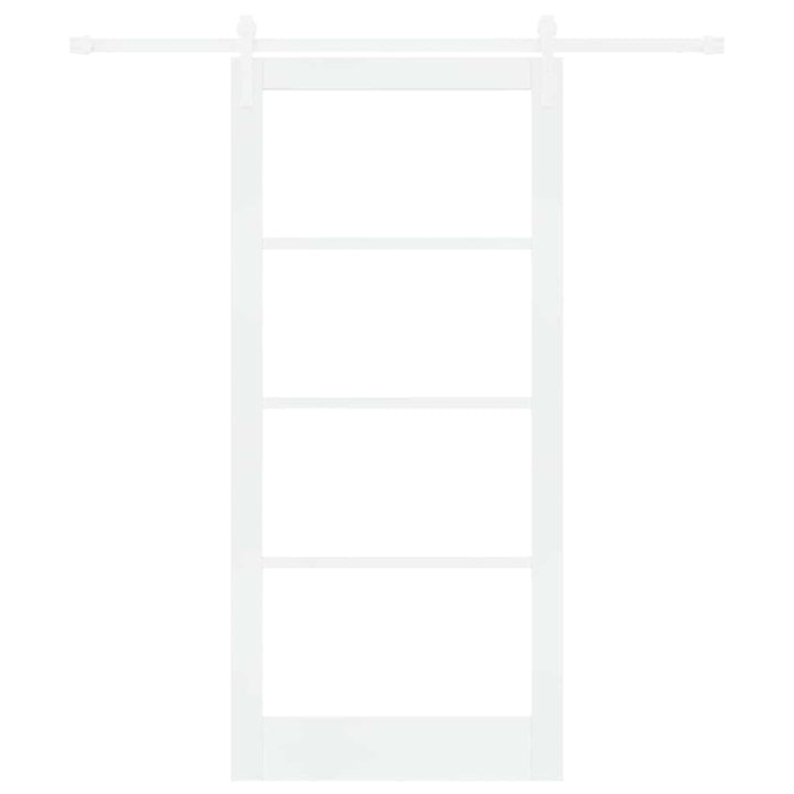 Skydedør ORKDAL Hvid 93 x 202 cm Massivt fyrretræ og glas