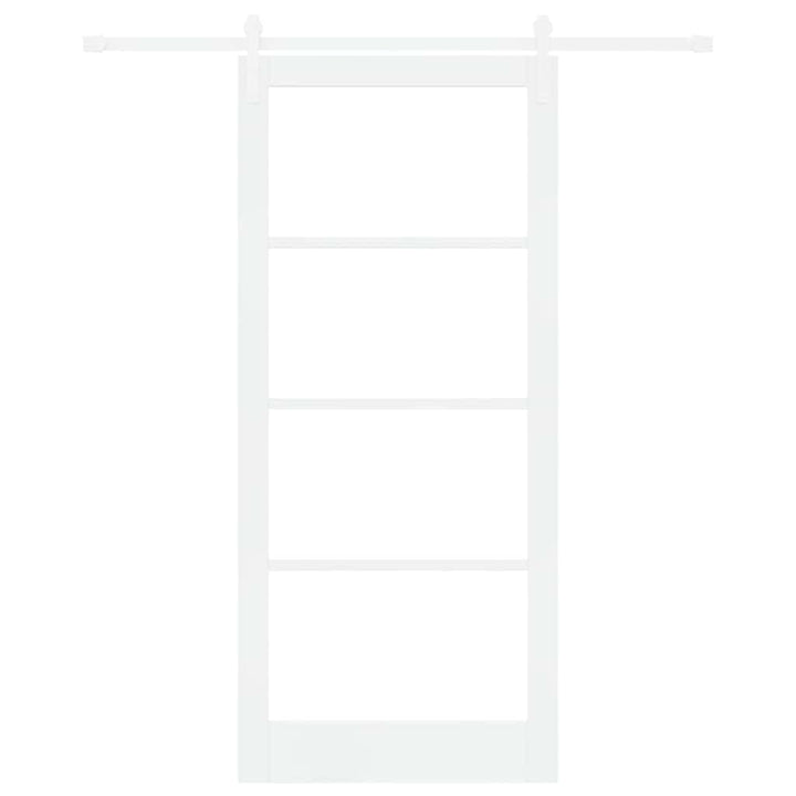 Skydedør ORKDAL Hvid 93 x 211 cm Massivt fyrretræ og glas