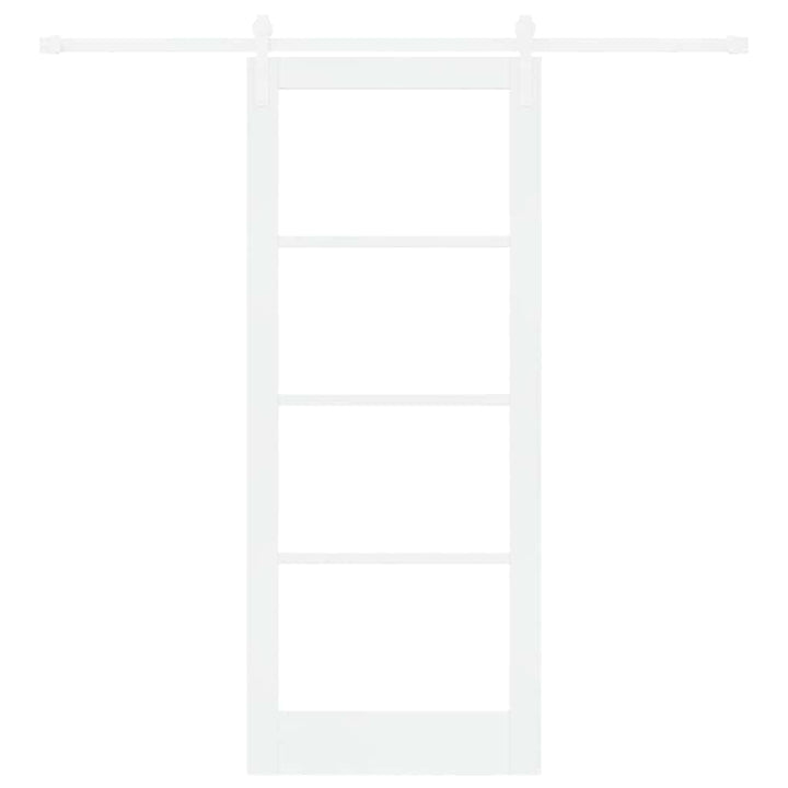 Skydedør ORKDAL Hvid 83 x 202 cm Massivt fyrretræ og glas