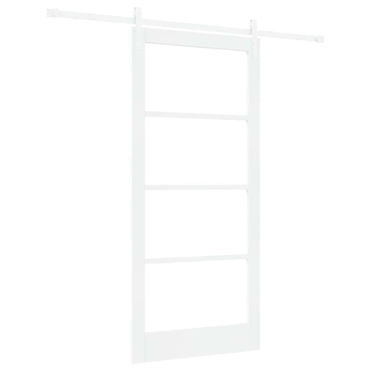 Skydedør ORKDAL Hvid 93 x 202 cm Massivt fyrretræ og glas