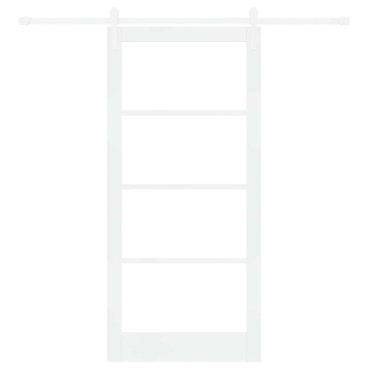 Skydedør ORKDAL Hvid 93 x 202 cm Massivt fyrretræ og glas