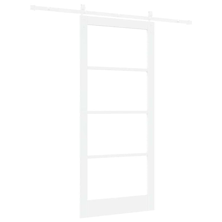 Skydedør ORKDAL Hvid 93 x 211 cm Massivt fyrretræ og glas
