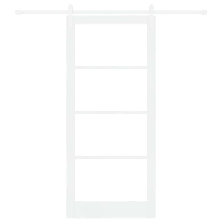Skydedør ORKDAL Hvid 93 x 211 cm Massivt fyrretræ og glas