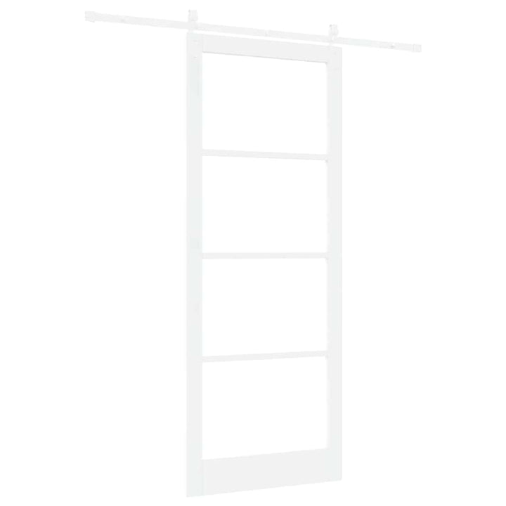 Skydedør ORKDAL Hvid 93 x 232 cm Massivt fyrretræ og glas