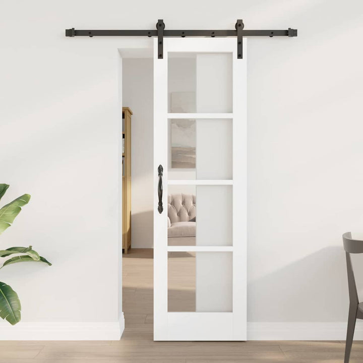 Skydedør ORKDAL Hvid 61 x 198,5 cm Massivt fyrretræ og glas