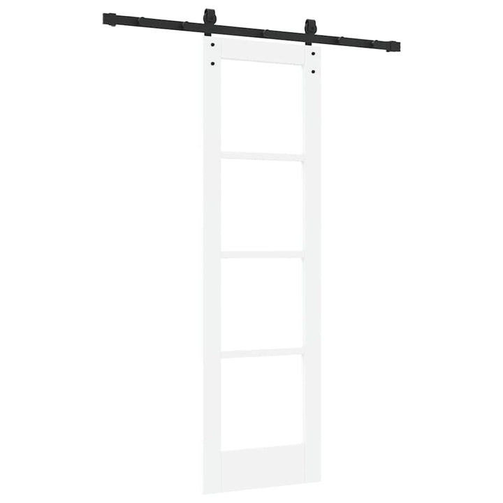Skydedør ORKDAL Hvid 61 x 198,5 cm Massivt fyrretræ og glas