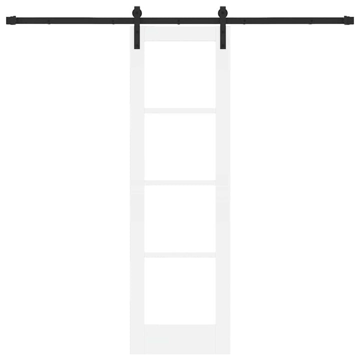 Skydedør ORKDAL Hvid 61 x 198,5 cm Massivt fyrretræ og glas