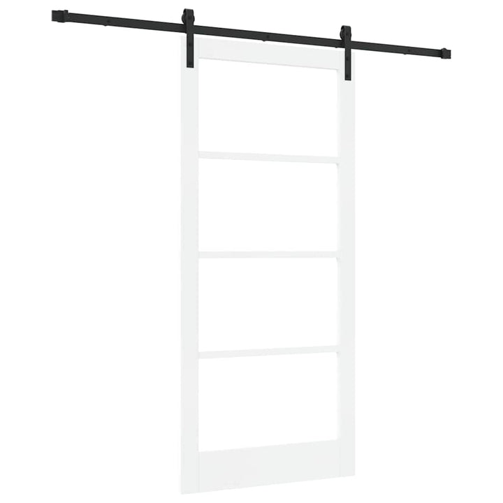 Skydedør ORKDAL Hvid 93 x 202 cm Massivt fyrretræ og glas