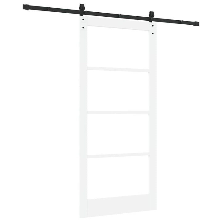 Skydedør ORKDAL Hvid 93 x 202 cm Massivt fyrretræ og glas