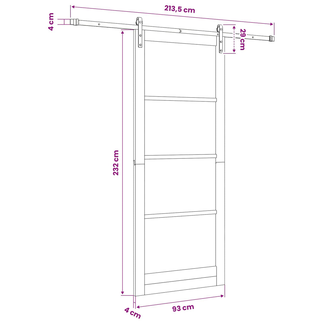Skydedør Andet ORKDAL Brun 93 x 232 cm