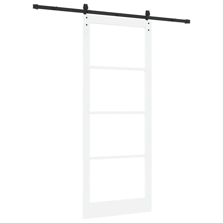 Skydedør ORKDAL Hvid 93 x 232 cm Massivt fyrretræ og glas