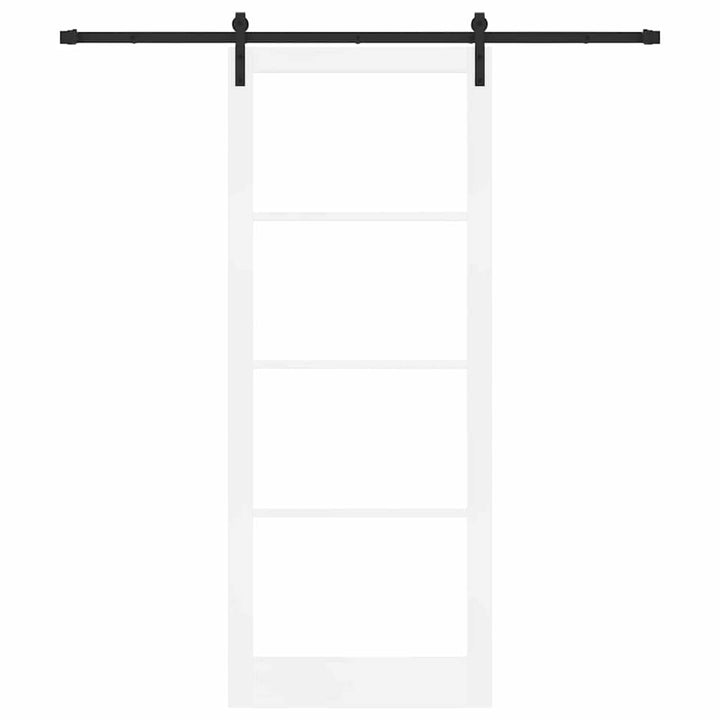 Skydedør ORKDAL Hvid 93 x 232 cm Massivt fyrretræ og glas